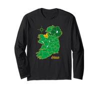 Mappa della contea di Sligo Irlanda Eire Irish Travel Maglia a Manica