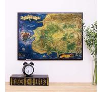 Mappa della Ruota del Tempo Stampa Poster Immagini, Mappa di Westlands Wall Art Canvas Painting Poster, Mappa dell'Occhio del Mondo Stampa Decorazione per la Parete Estetica della Camera 40X60Cm