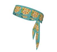 Mappa della Spagna con icone Illustra Print Head Tie Bands, Ninja Karate Tie, Athletic Sweatbands, Sweat Wicking Workout Head Band