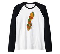 Mappa Della Svezia Regione Svedese Mappa Maglia con Maniche Raglan