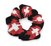 Mappa della Svizzera Bandiera Elastica Scrunchies Morbido Legami per Capelli No Hurt Hair Cute Accessori per Capelli per Le Donne