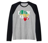 Mappa dell'Africa Royal Pride Black King Maglia con Maniche Raglan