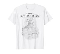 Mappa delle isole britanniche Mare Irlanda Scozia Galles Inghilterra Monete Maglietta