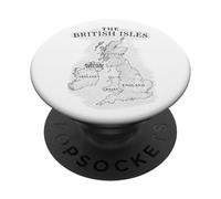 Mappa delle isole britanniche Mare Irlanda Scozia Galles Inghilterra Monete PopSockets PopGrip Adesivo