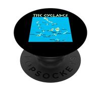 Mappa delle Isole Cicladi greche adatta per uomini e donne. PopSockets PopGrip Adesivo