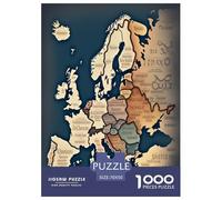 Mappa dell'Europa | Geografico Puzzle Da 1000 Pezzi, Gioco Educativo Impegnativo Accattivante Per Adulti E Bambini, Moderna Decorazione Per La Casa | Regalo 70x50cm/1000pcs