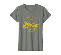 Mappa dell'Impero Romano - Never Forget - SPQR Roma Maglietta, Donna, Verde Militare mélange, L