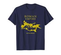 Mappa dell'Impero Romano - Never Forget - SPQR Roma Maglietta, Uomo, Navy, L