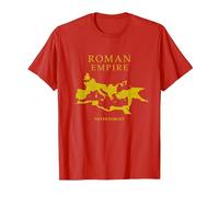 Mappa dell'Impero Romano - Never Forget - SPQR Roma Maglietta, Uomo, Rosso, L