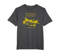 Mappa dell'Impero Romano - Never Forget - SPQR Roma Maglietta, Uomo Taglie Grandi, Grigio Scuro, 2X Tall