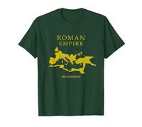 Mappa dell'Impero Romano - Never Forget - SPQR Roma Maglietta, Uomo, Verde Foresta, L