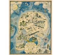 Mappa dell'Isola del Piacere Poster Cocktail Island Art -...