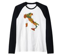 Mappa Dell'Italia Italia Mappa Regionale Italia Orgoglio Maglia con Maniche Raglan