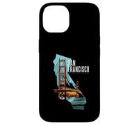 Mappa dello stato della California San Francisco Golden Gate Bridge Custodia per iPhone 14