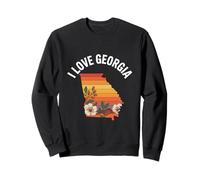 Mappa dello Stato della Georgia I Love Georgia, Grafica Floreale retrò Felpa