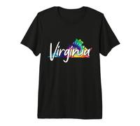 Mappa dello Stato della Virginia Tie Dye Pride Hippie Vintage Maglietta Premium