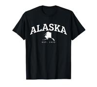 Mappa dello Stato dell'Alaska, Design Vintage da Viaggio Maglietta