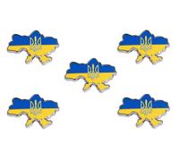 Mappa Dell'Ucraina Pin, Il Simbolo Dell'Arma In Smalto Pin - 1" / 2,5Cm, 5-Pezzi