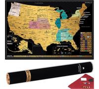 Mappa dettagliata degli Stati Uniti da grattare con gratta e graffio, 61 x 16 facile da incorniciare, 63 parchi nazionali da grattare, poster da viaggio degli Stati Uniti d'America, grande mappa degli