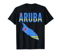Mappa di Aruba Bandiera Colori Isola Caraibi Orgoglio Maglietta