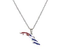 Mappa Di Cuba Collane Con Ciondolo - Semplice Gocciolamento Di Olio Mappe Etniche Hip Hop Collana Con Ciondolo Con Ciondoli, Per Donne Uomini Catena Clavicola, Maglione Catena Sottile Regalo Di Gio