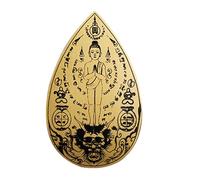 Mappa d'oro di Buddha, amoulet tailandese d'oro | Buddha Thai Buddha Holy Charm Amulet Gold Card - Segno fortunato Rune delle Scritture, Collana Fascino Arredamento religioso per la salute della
