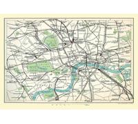 Mappa Ferroviaria Di Londra Centrale 1908 Puzzle Jigsaw Da 1000 Pezzi