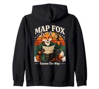 Mappa Fox Conosce Il Modo di Fare Escursioni Felpa con Cappuccio