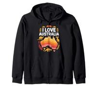 Mappa I Love Australia Koala Kangaroo Hearts Felpa con Cappuccio