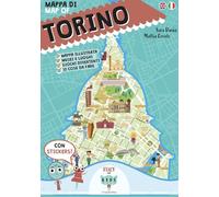 Mappa illustrata di torino. Con adesivi