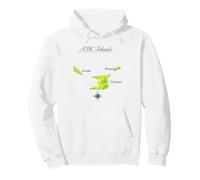 Mappa Isole ABC Aruba Bonaire Curaçao Felpa con Cappuccio
