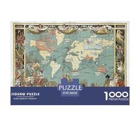 Mappa Jigsaw Puzzle Impossibili 1000 Pezzi Atlante Decorazione Per La Casa. Giochi Rilassamento E Intelligence Per Adulti E Bambini Da 12 Anni 38x26cm/1000pcs