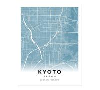 Mappa Kyoto Giappone arte murale design urbano moderno minimalista Urb