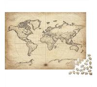 Mappa Mondiale Antica Puzzle 1000 Pezzi Gioco di Puzzle 1000 Pezzi Carta per Adulti Stile Geografia Classica Relax Famiglia Decorazione Regalo 70x50cm/1000pcs