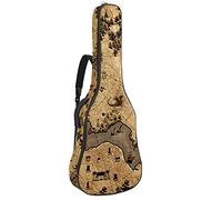 Mappa Old Vintage Soft Bass Guitar Case Bag con gancio posteriore Loop Electirc Chitarra Zaino Foglie Ananas Coralcm Spessore Imbottitura di sicurezza