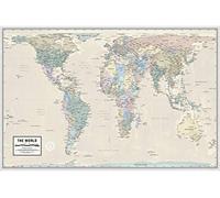 Mappa ortopedica del mondo a volte chiamata Gall-Peters Proiezione o Peters Projection, i paesi sono mostrati in proporzione corretta l'uno all'altro, laminato, 91,4 x 61 cm, ideale per insegnare