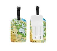 Mappa politica del Canada Etichette per bagagli Etichetta identificativa in pelle per bambini Ragazzo Ragazza 1 pezzo