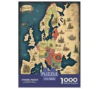 Mappa politica dell'Europa Jigsaw 1000 Pezzi Geografia Per Adulti Puzzle Per Gioco Familiare Gioco Education Regalo Per Amore E Amico Decorazione Interna Unica Stress Relief 38x26cm/1000pcs