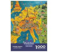 Mappa politica dell'Europa Jigsaw 1000 Pezzi Geografia Puzzle Per Adulti Decorazione Interna Unica Regalo Per Amore E Amico Gioco Education Per Gioco Familiare Stress Relief 70x50cm/1000pcs