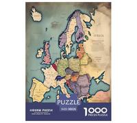 Mappa politica dell'Europa Jigsaw Adulto Puzzle Geografia 1000 Pezzi Per Gioco Familiare Gioco Education Decorazione Interna Unica Regalo Per Amore E Amico Stress Relief 38x26cm/1000pcs