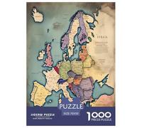 Mappa politica dell'Europa Jigsaw Per Adulti Geografia 1000 Pezzi Puzzle Decorazione Interna Unica Regalo Per Amore E Amico Per Gioco Familiare Gioco Education Stress Relief 70x50cm/1000pcs