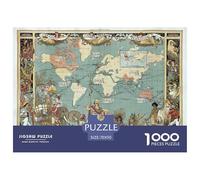 Mappa Puzzle Impossibili 1000Pcs Atlante Decorazione Per La Casa. Giochi Rilassamento E Intelligence Per Adulti E Bambini Da 12 Anni 70x50cm/1000pcs
