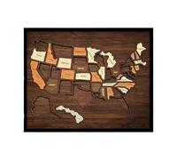 Mappa Puzzle Viaggio Su Strada - Decorazione Commemorativa Da Parete Nazionale Da Parete 32x25x2 Cm | Mappa Del Paese In Legno Per I Viaggi | Puzzle Dello Stato Del Gioco Da Tavolo | Per Coppie