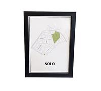 MAPPA QUARTIERE NOLO - milano poster 21x30 con cornice nera