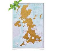 Mappa Regno Unito grattare e idee regalo - 42 x 59 cm - Maps International - Da più di 50 anni nel settore delle mappe - Dettagli cartografici che mostrano i confini di stati e regioni