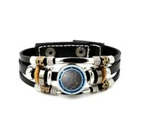 Mappa Stellare Della Vergine Texture Rilievo Dello Spazio Profondo Bracciale Regolabile In Pelle Intrecciata A Strati, Bracciale Etnico Punk Fatto A Mano, Accessorio Dell'Amicizia Regalo Di Compleanno