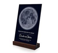 Mappa stellare personalizzata, Mappa costellazione stellare personalizzata Plexiglass Acrilico Trasparente, Idea Regalo San Valentino Anniversario(luna)