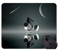 Mappa tappetino per mouse da gioco in gomma antiscivolo, tappetino per mouse a scacchi con lente d'ingrandimento vintage con bordo cucito