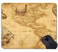 Mappa Tappetino per mouse personalizzato con tappetino mouse personalizzato, tappetini per mouse per mappe bussola vintage con lente di ingrandimento