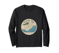 Mappa topografica Kalalau-Trail-Kauai Hawaii Maglia a Manica
